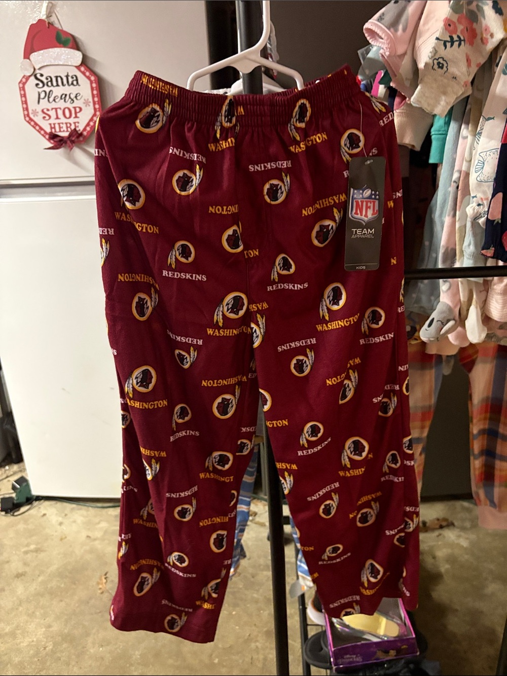 Nwt NFL Kids Burgundy Washington Redskins polyester Pajama Pants
